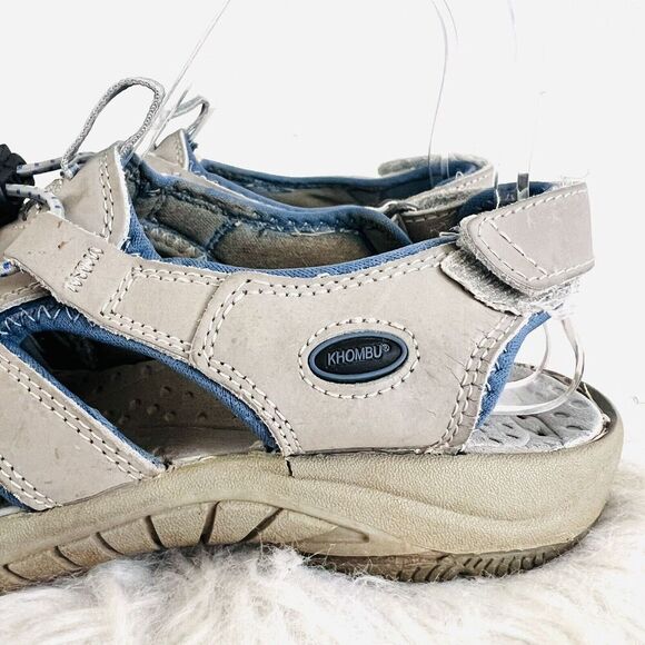 🎉Clearance🎉Khombu Crystal River Gray Leather Outdoors Hiking Sandals 7.5M - Picture 3 of 9